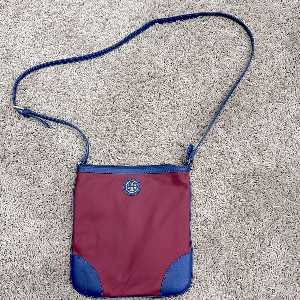 Tory Burch crossbody navy and red